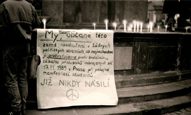 Listopad 1989, Chrudim, archiv Františka Kadlece